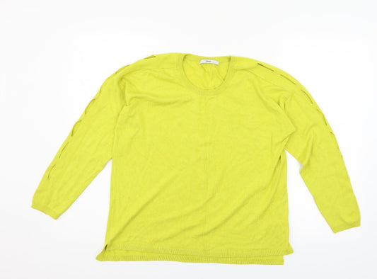 George Womens Yellow  Knit Pullover Jumper Size 12  - Cut out sleeves
