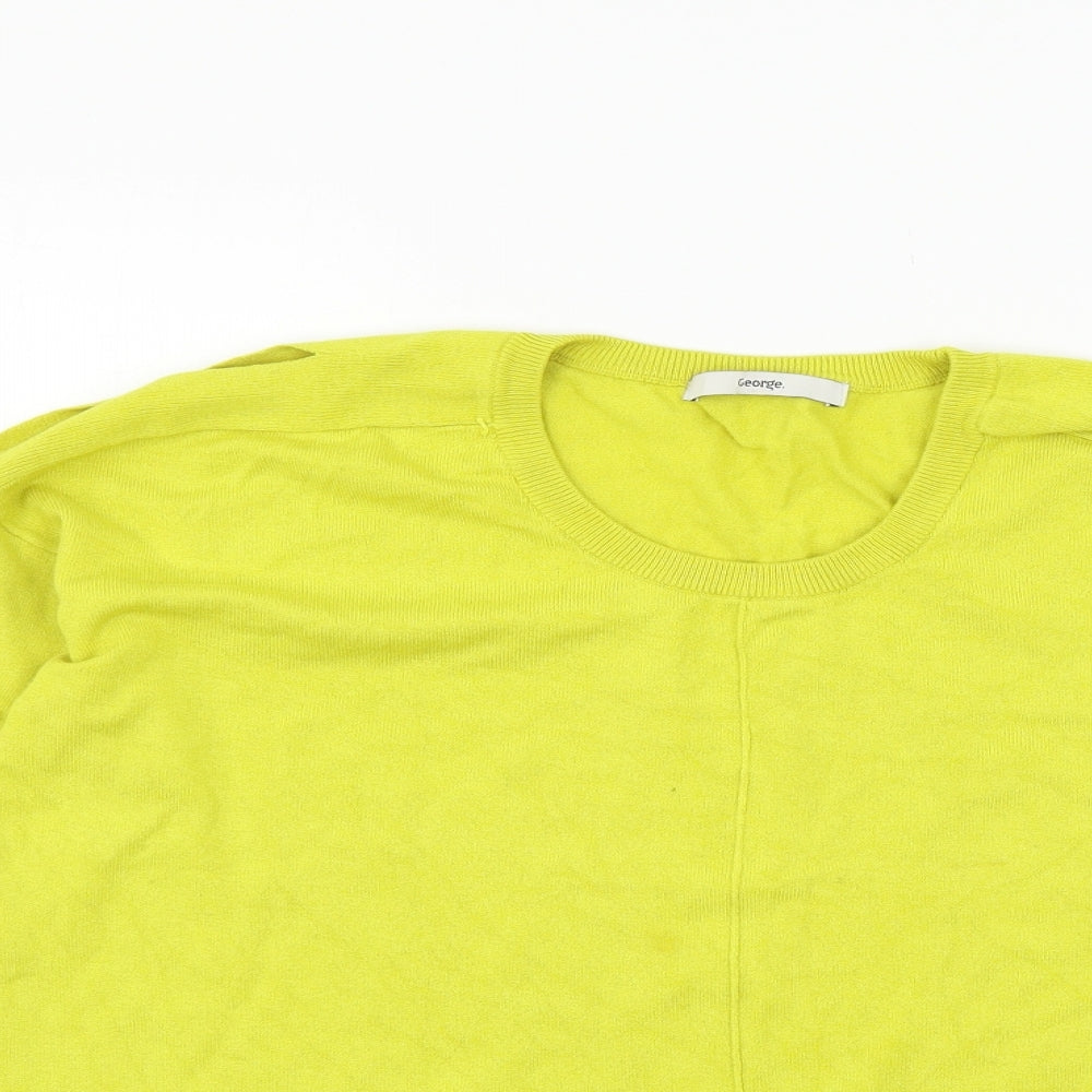 George Womens Yellow  Knit Pullover Jumper Size 12  - Cut out sleeves