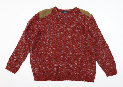 Easy Mens Red  Knit Pullover Jumper Size XL