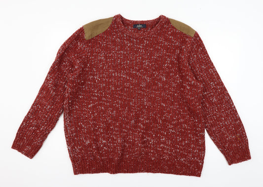 Easy Mens Red  Knit Pullover Jumper Size XL