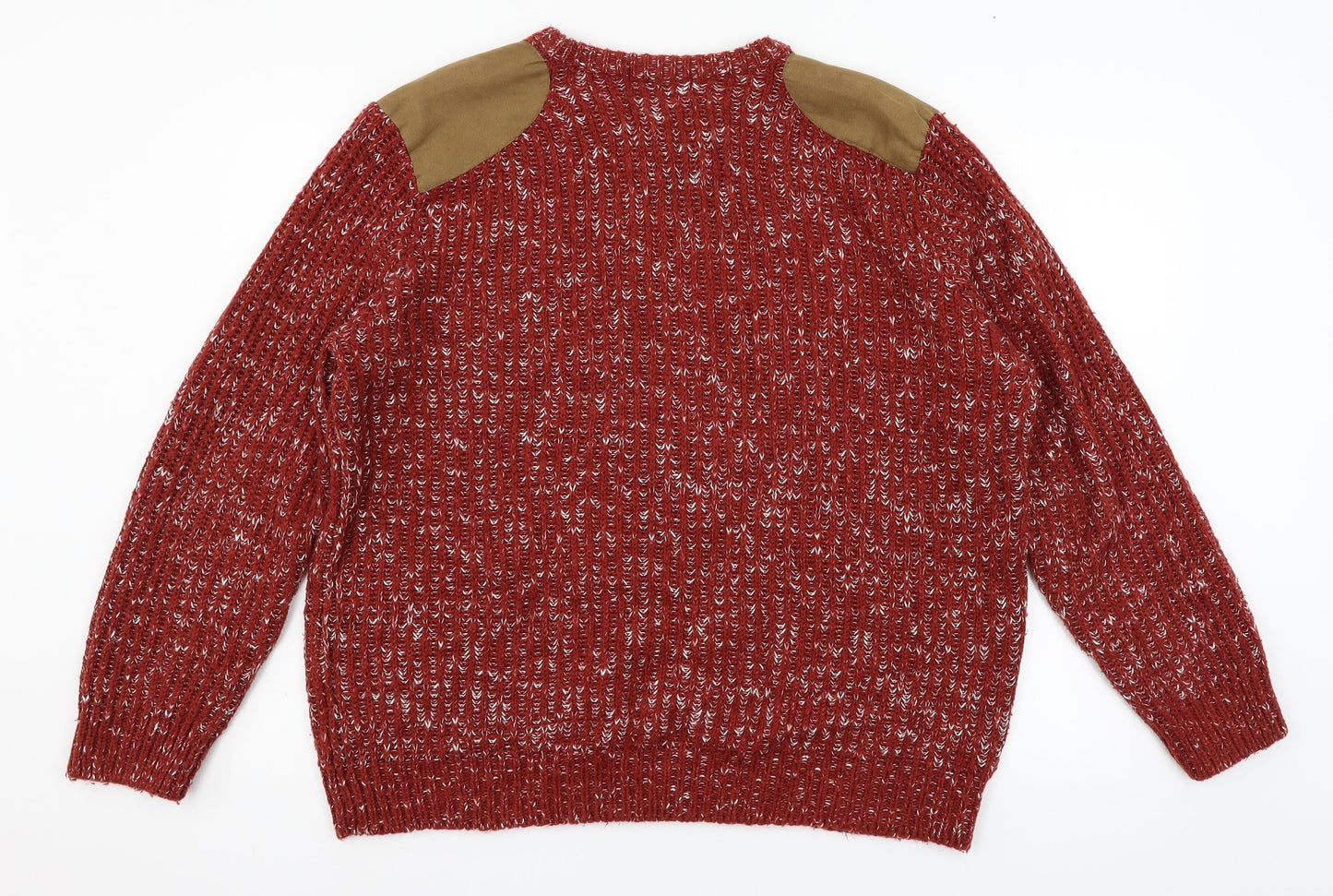 Easy Mens Red  Knit Pullover Jumper Size XL