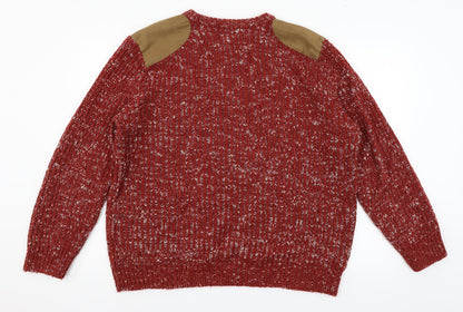 Easy Mens Red  Knit Pullover Jumper Size XL