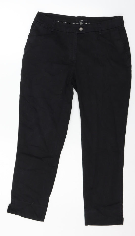 Womens UK Size 10 H&M Regular Fit  Black Trousers