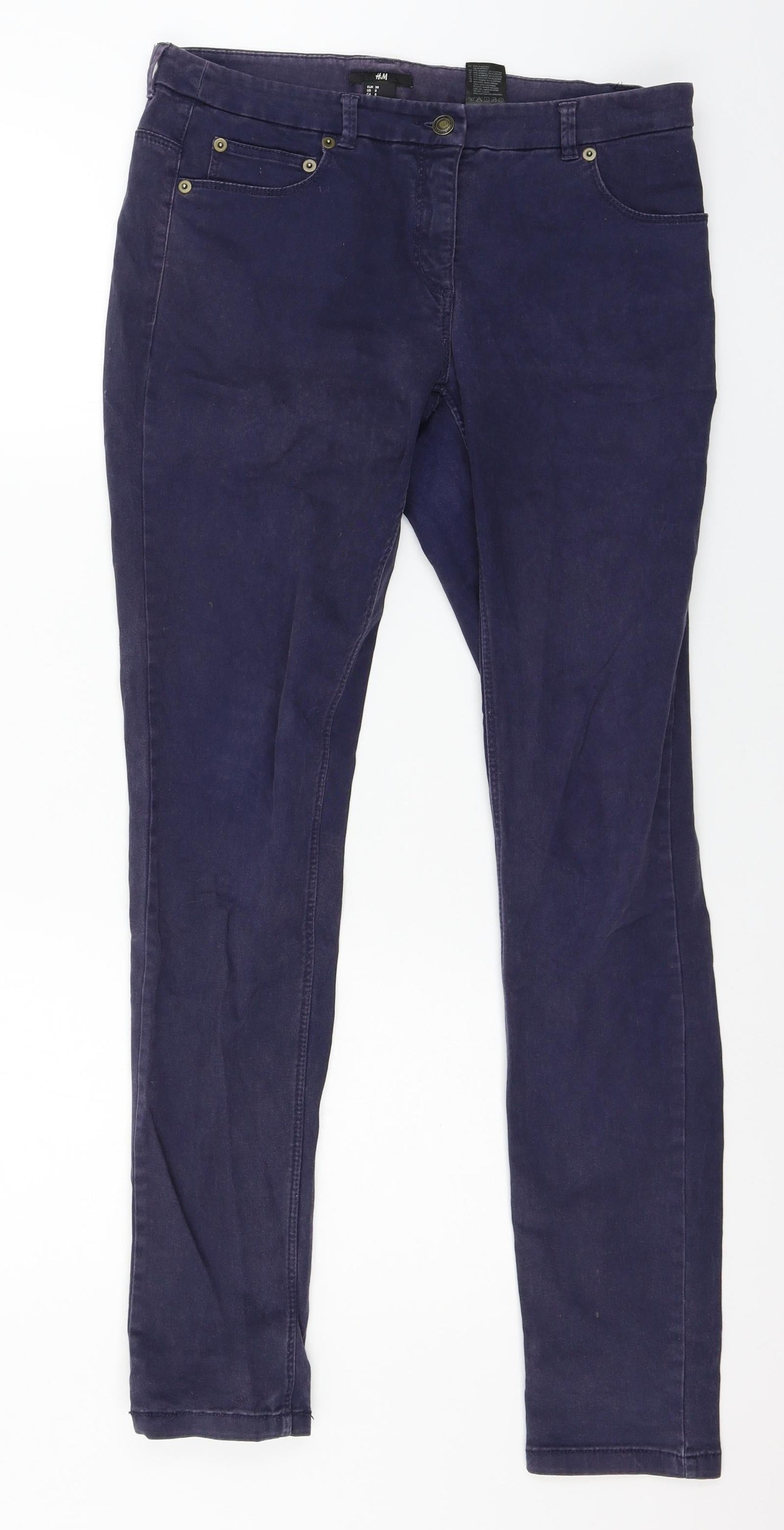 Womens UK Size 10 H&M Regular Fit Skinny Blue Jeans