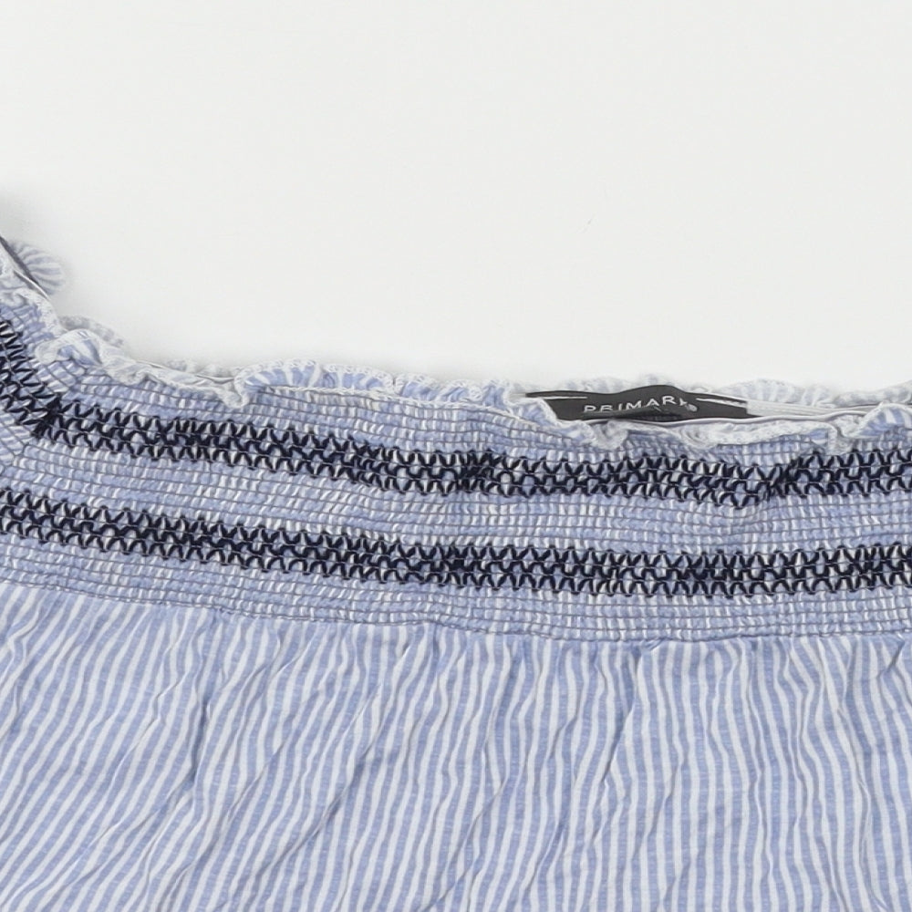 Primark Womens Blue Striped Jersey Basic T-Shirt Size 12