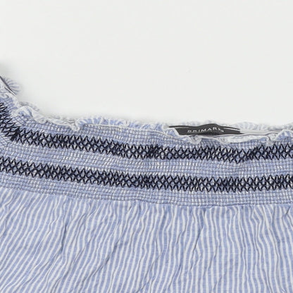 Primark Womens Blue Striped Jersey Basic T-Shirt Size 12