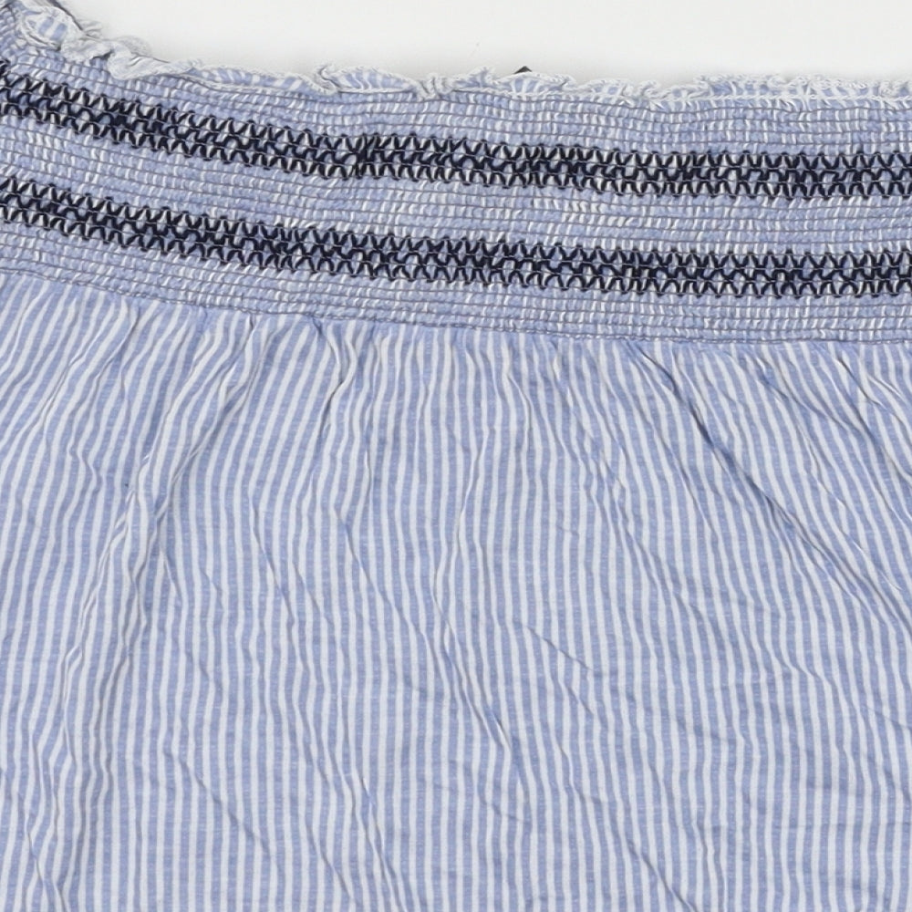 Primark Womens Blue Striped Jersey Basic T-Shirt Size 12