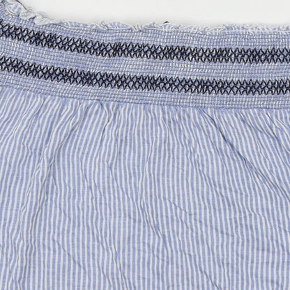 Primark Womens Blue Striped Jersey Basic T-Shirt Size 12