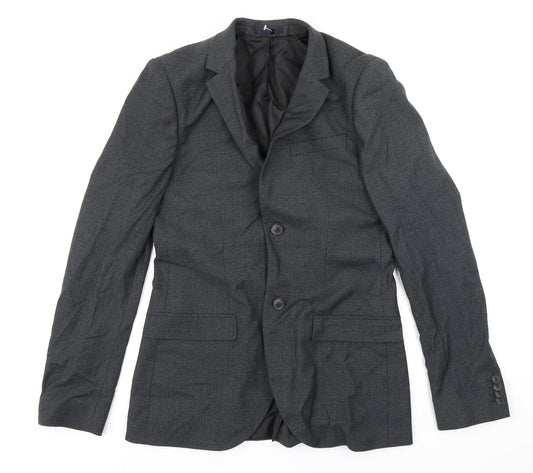 Mens UK Size 38 Topman Regular Grey Suit Jacket
