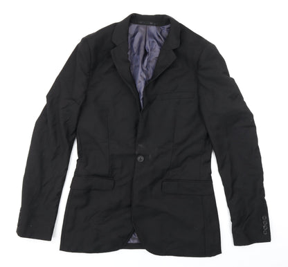 Mens UK Size 36 Topman Regular Black Suit Jacket