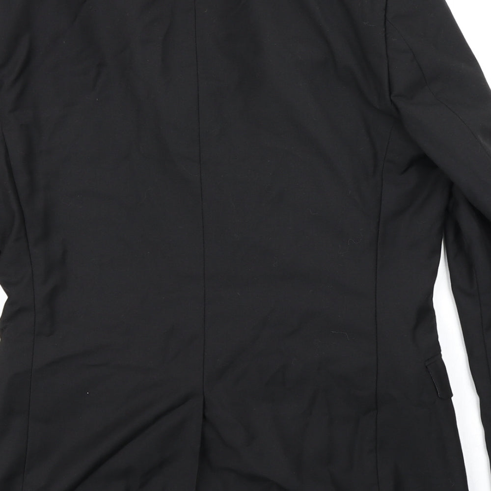 Mens UK Size 36 Topman Regular Black Suit Jacket