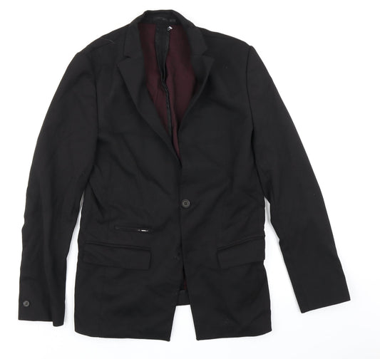 Mens UK Size 38 River Island Regular Black Suit Jacket