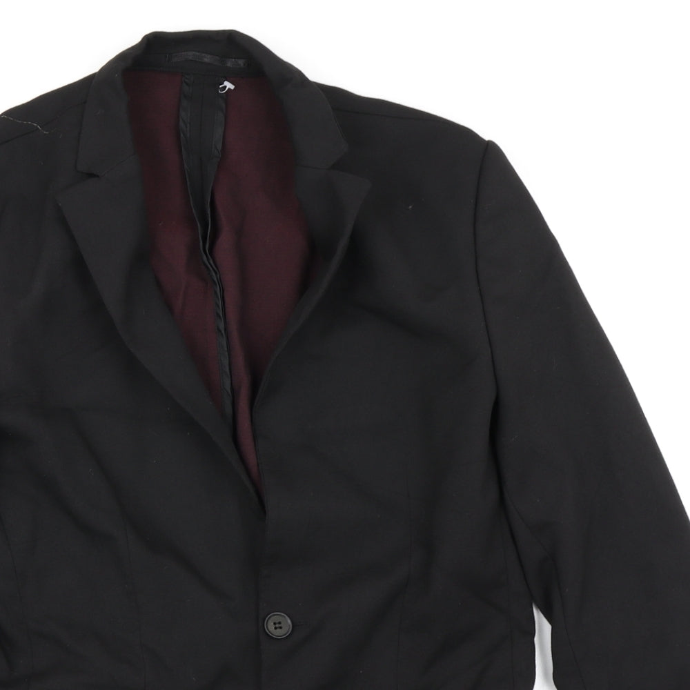 Mens UK Size 38 River Island Regular Black Suit Jacket