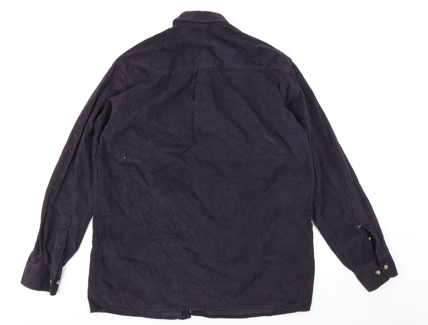 Tom Hagan Mens Blue  Corduroy  Button-Up Size M