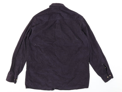 Tom Hagan Mens Blue  Corduroy  Button-Up Size M