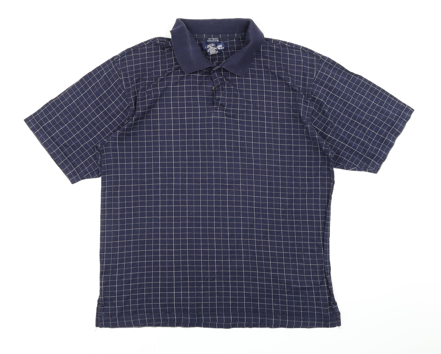 Cherokee Mens Blue Check   Polo Size M