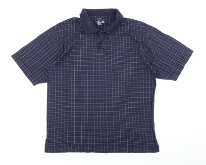 Cherokee Mens Blue Check   Polo Size M
