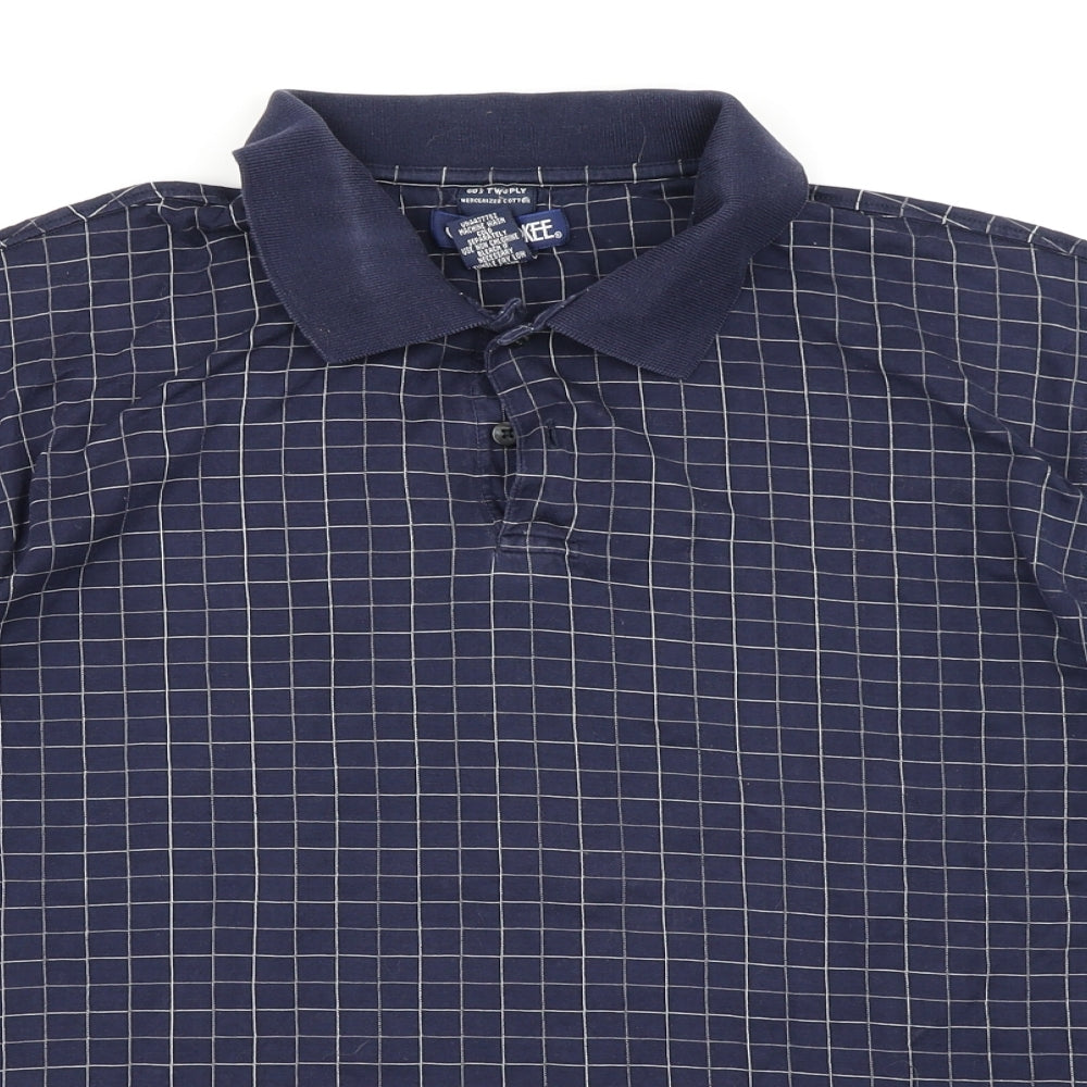 Cherokee Mens Blue Check   Polo Size M