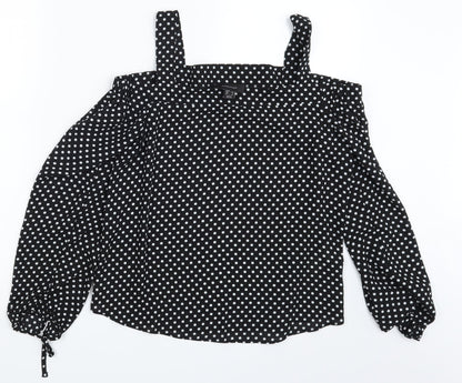 Womens UK Size 10 Atmosphere Black Basic Blouse