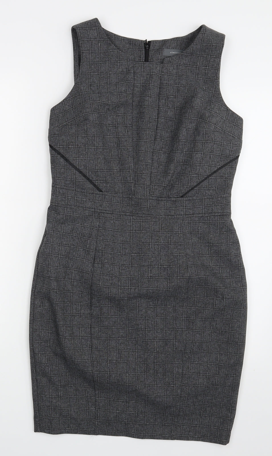 Atmosphere Womens Grey Check  Fit & Flare  Size 10