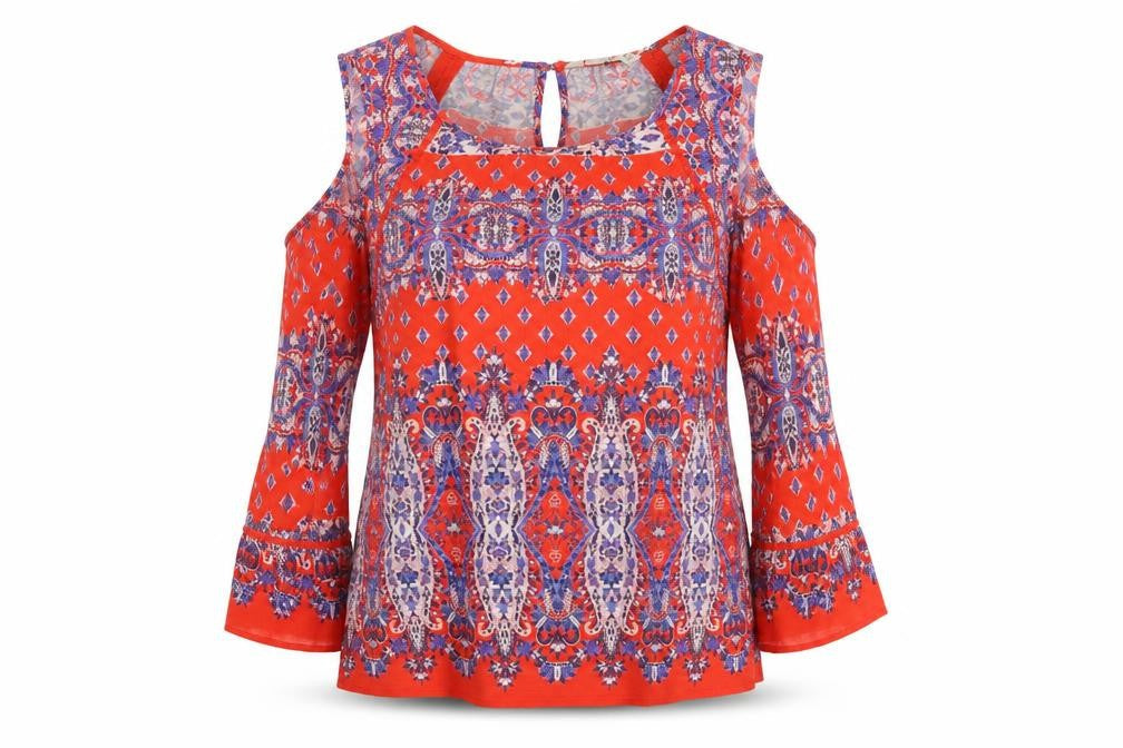 F&F Womens Multicoloured Argyle/Diamond  Basic Blouse Size 10