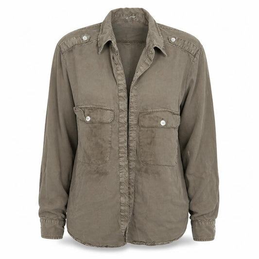 Pimkle Womens Brown   Basic Button-Up Size L