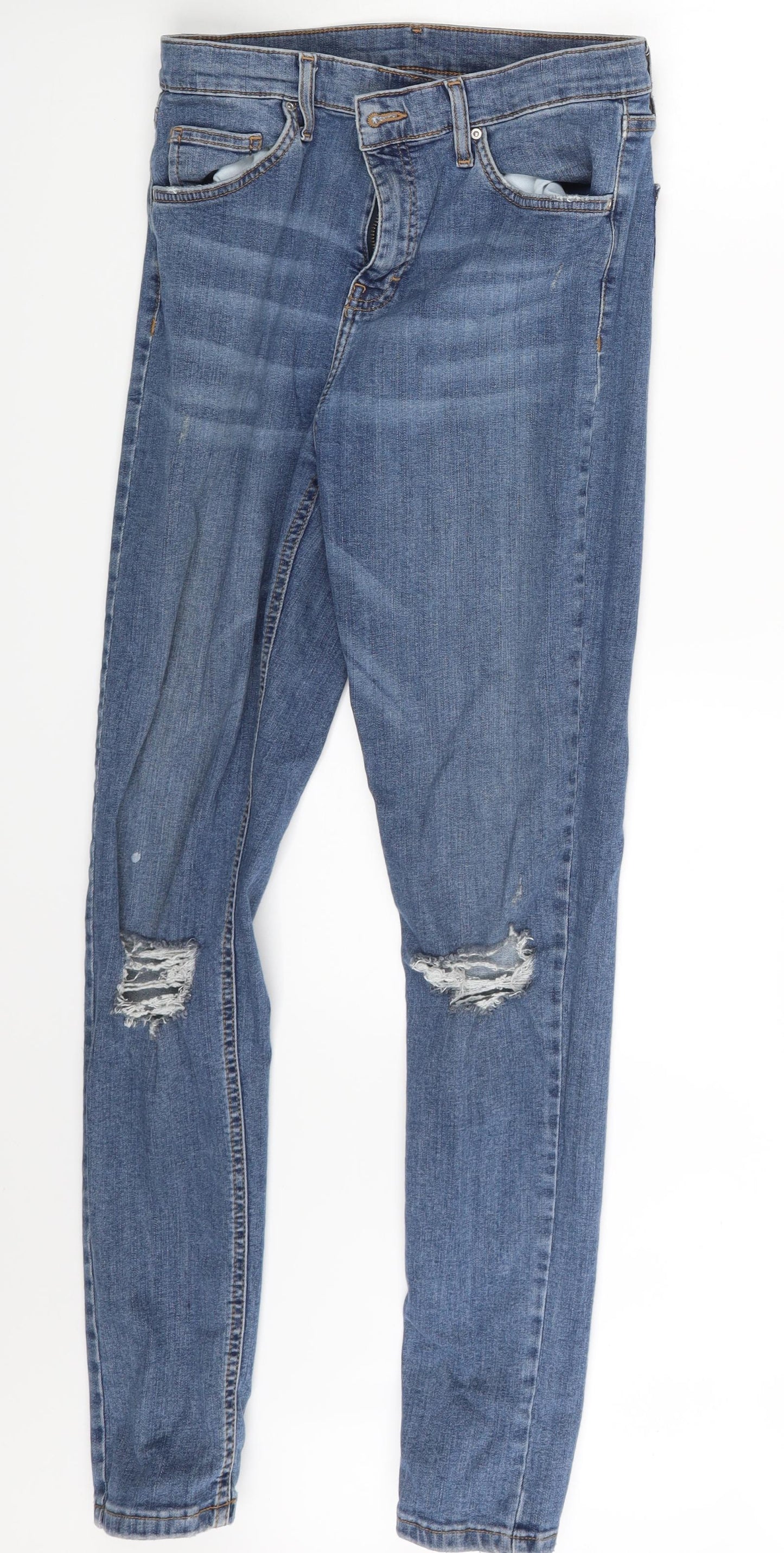 Topshop Womens Blue  Denim Skinny Jeans Size 28 in L34 in