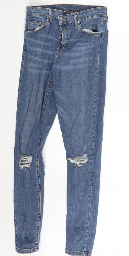 Topshop Womens Blue  Denim Skinny Jeans Size 28 in L34 in
