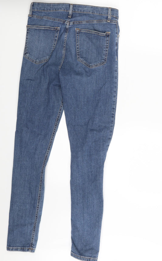Topshop Womens Blue  Denim Skinny Jeans Size 28 in L34 in