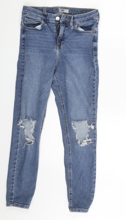 Topshop Womens Blue  Denim Skinny Jeans Size 28 in L24 in