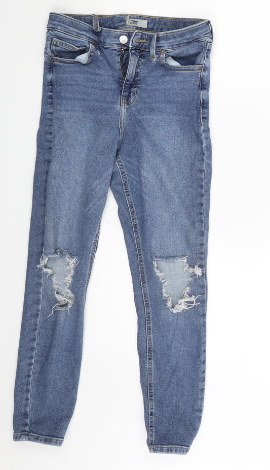 Topshop Womens Blue  Denim Skinny Jeans Size 28 in L24 in