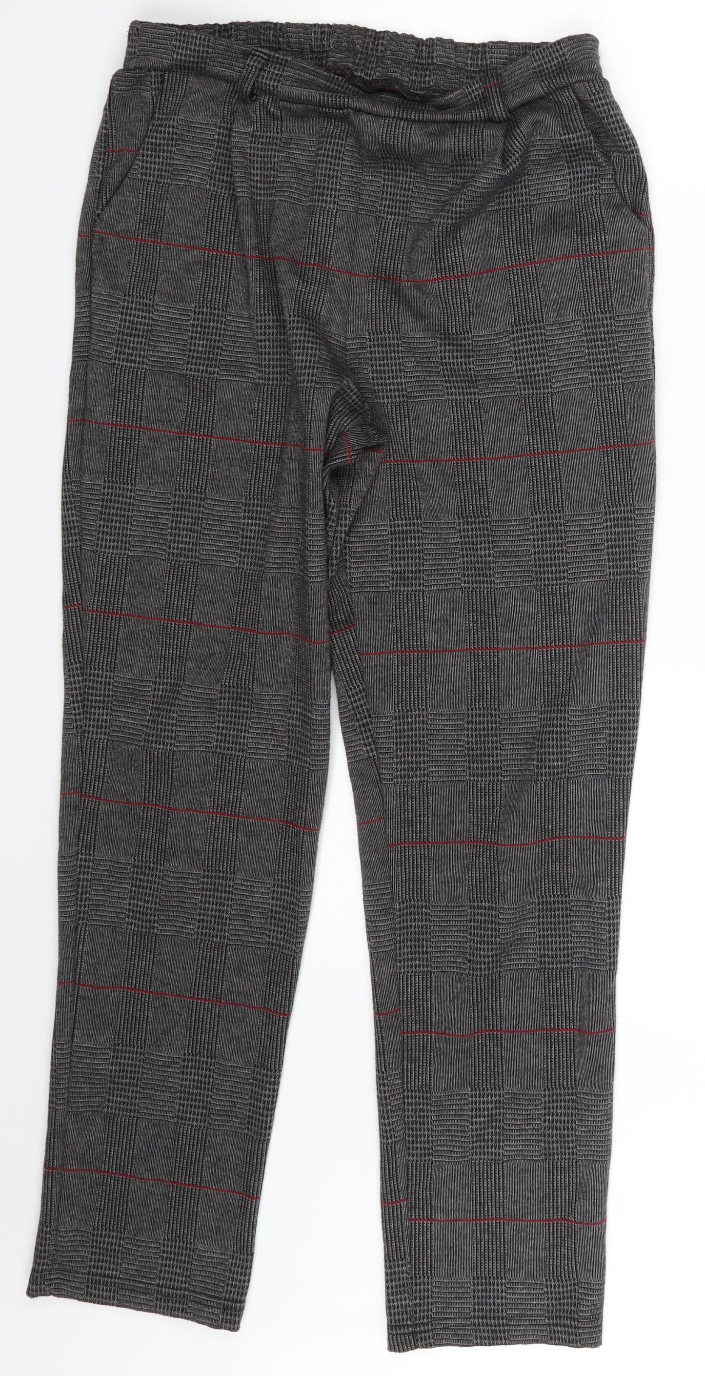 Prewo Womens Green Plaid  Sweatpants Trousers One Size L26 in