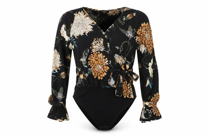 Womens UK Size 8 Boohoo One-Piece Black Bodysuit