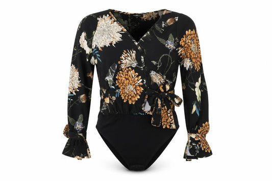 Womens UK Size 8 Boohoo One-Piece Black Bodysuit