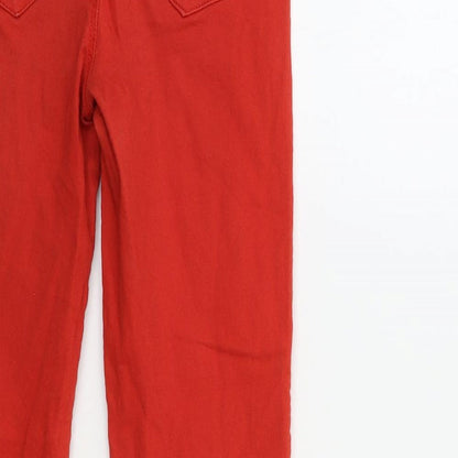 Denim & Co. Womens Red  Denim Jegging Jeans Size 8 L28 in