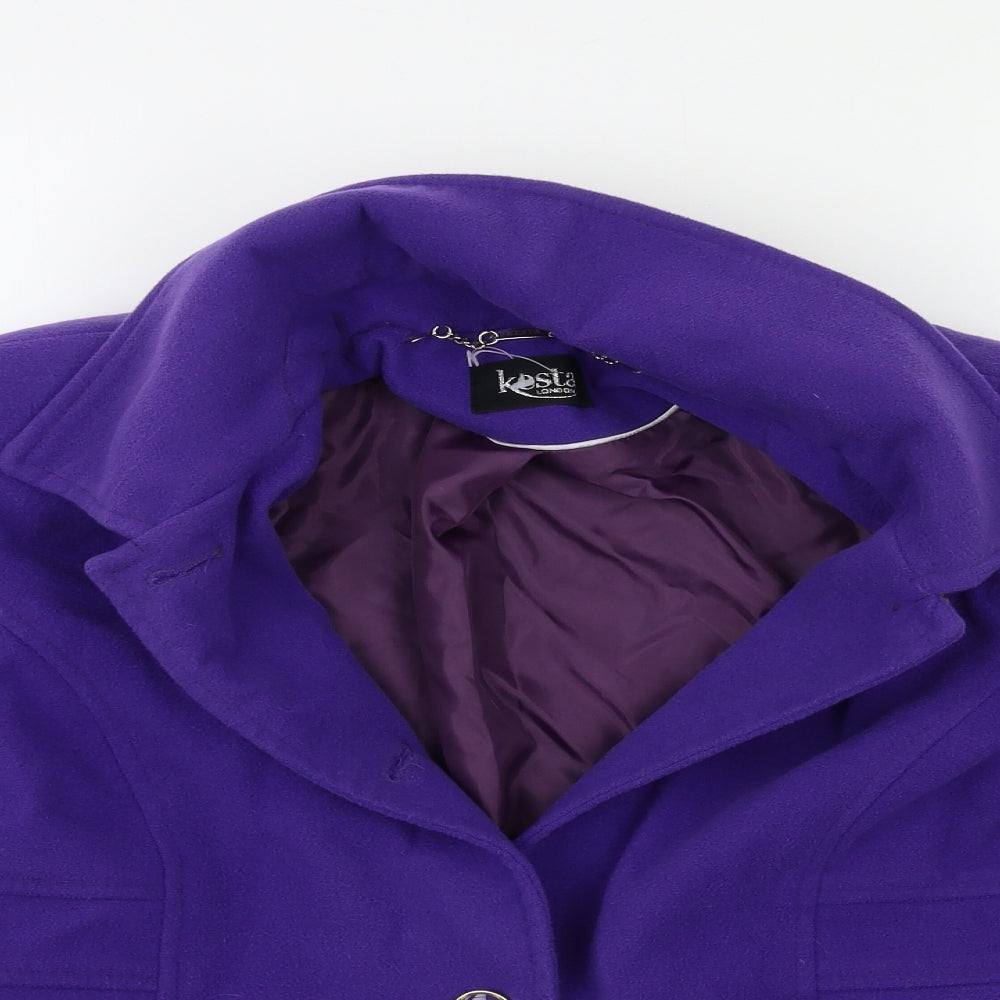Womens UK Size 14 Kesta Purple Overcoat