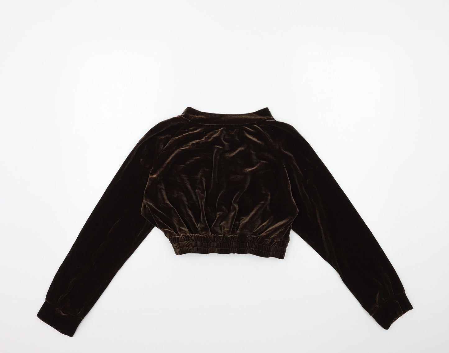 Preworn Womens Brown  Velour Full Zip Sweatshirt Size M