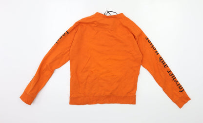 H&M Womens Orange   Pullover Sweatshirt Size XS