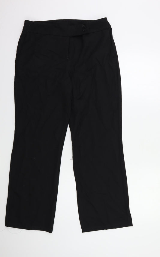 Womens UK Size 12 BHS Regular Fit  Black Trousers