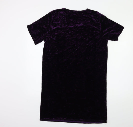 Boohoo Womens Purple  Velour Shift  Size 10
