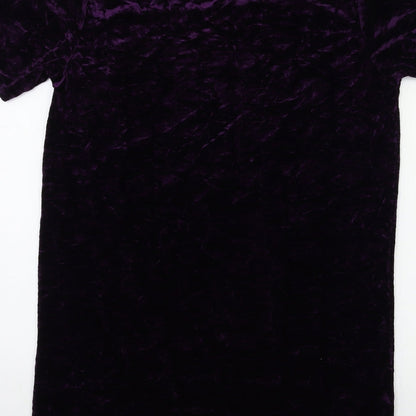 Boohoo Womens Purple  Velour Shift  Size 10