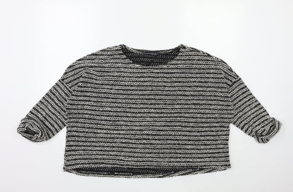 Atmosphere Womens Black Striped Knit Pullover Jumper Size S