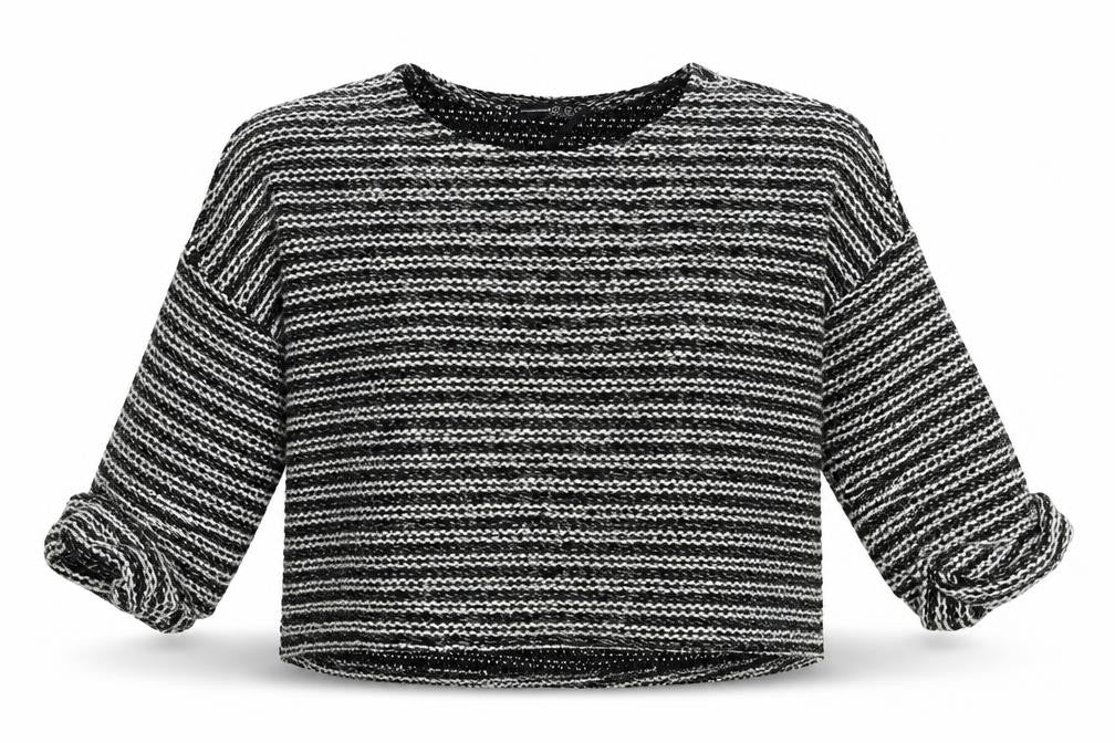 Atmosphere Womens Black Striped Knit Pullover Jumper Size S