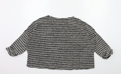 Atmosphere Womens Black Striped Knit Pullover Jumper Size S