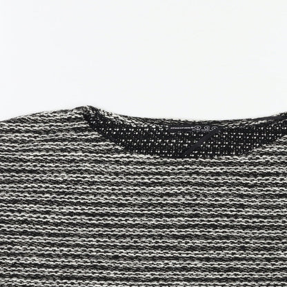 Atmosphere Womens Black Striped Knit Pullover Jumper Size S