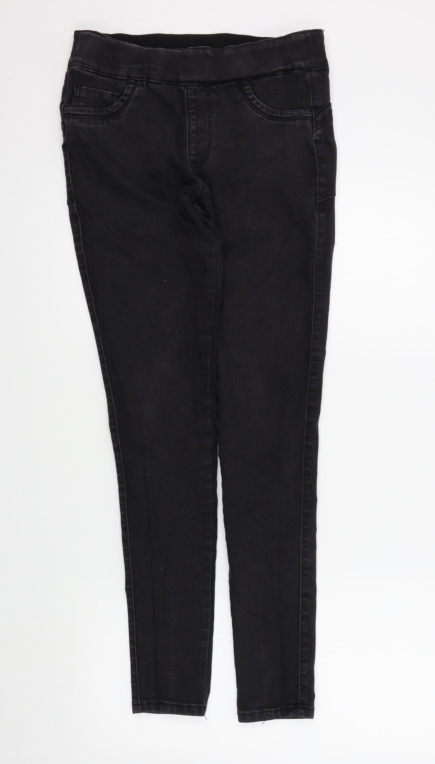 Womens UK Size 12 Preworn Regular Fit Skinny Black Jeans