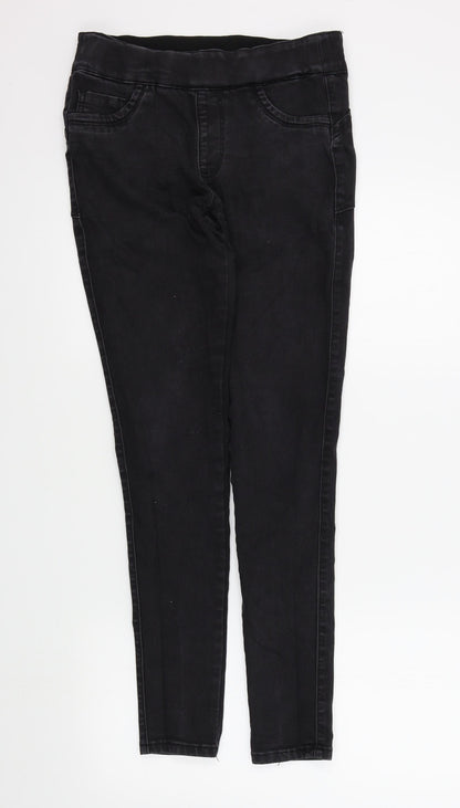 Womens UK Size 12 Preworn Regular Fit Skinny Black Jeans
