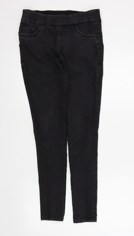 Womens UK Size 12 Preworn Regular Fit Skinny Black Jeans