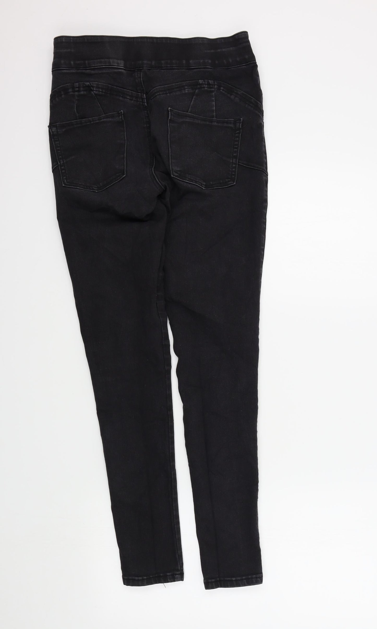 Womens UK Size 12 Preworn Regular Fit Skinny Black Jeans