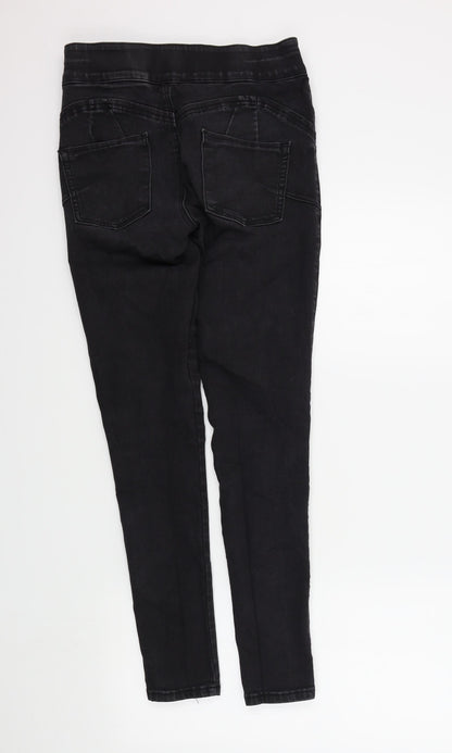Womens UK Size 12 Preworn Regular Fit Skinny Black Jeans